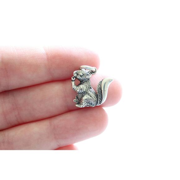 Sterling Silver Squirrel Charm, Squirrel Charm - Picture 1 of 5
